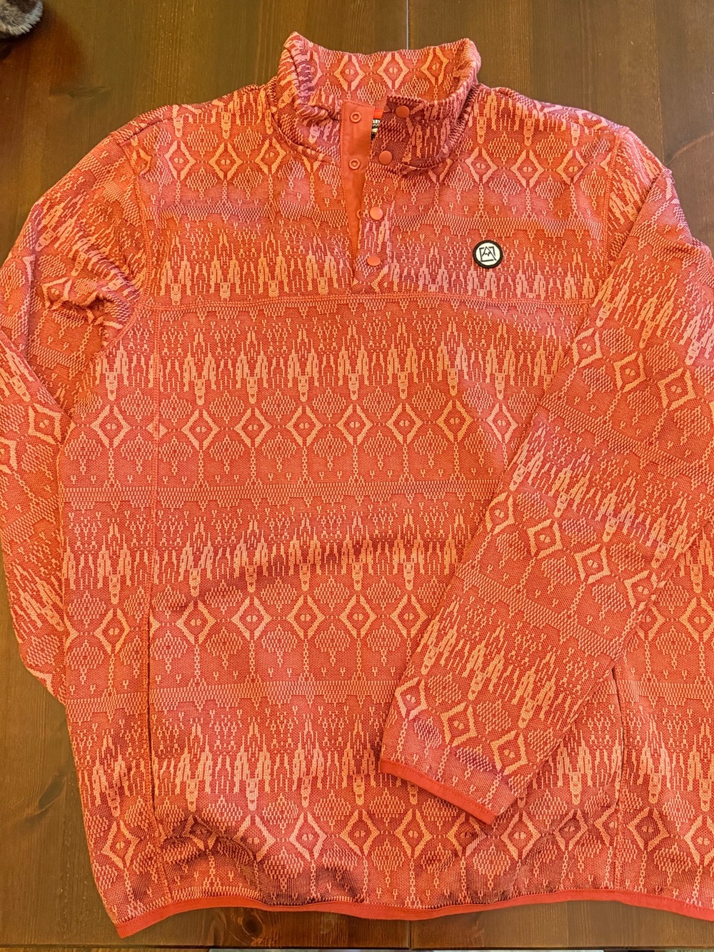 Avalanche Orange-Red Patterned Quarter-Snap Pullover